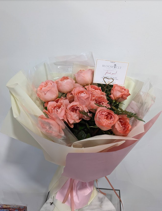 Blush & Peach Garden Rose Luxury Wrap | Charlotte, NC